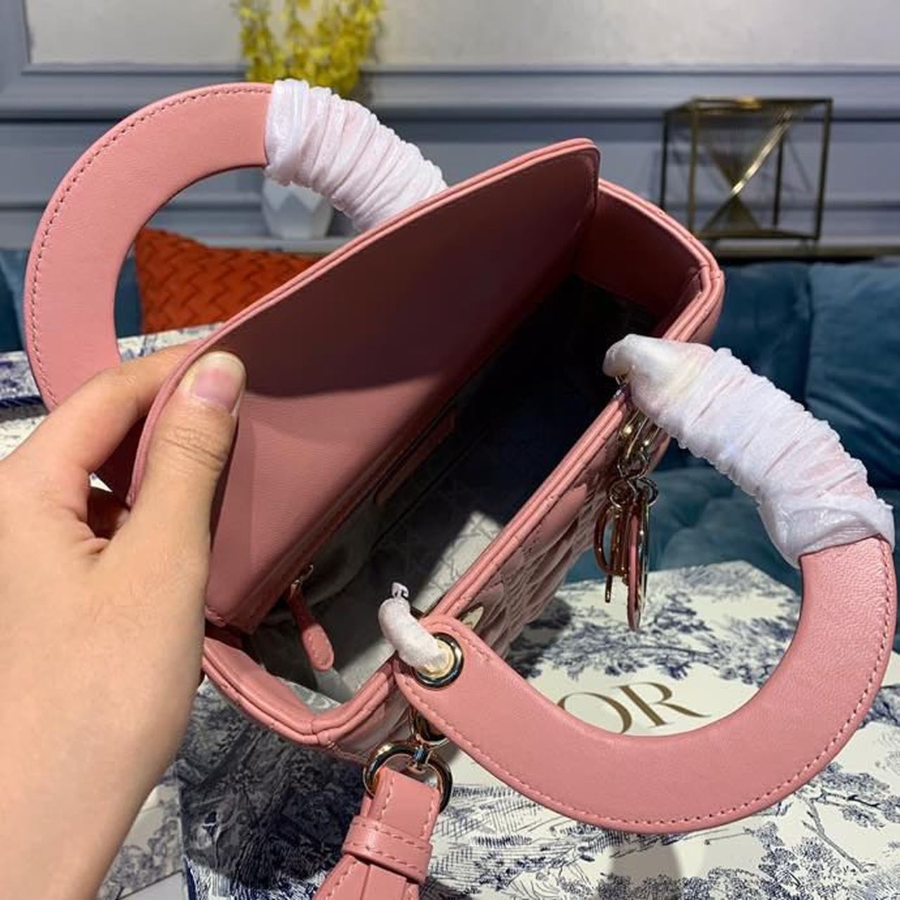 Top Quality Small Lady Bag Blush Cannage Sorbet Pink For Women 8in/20cm CD