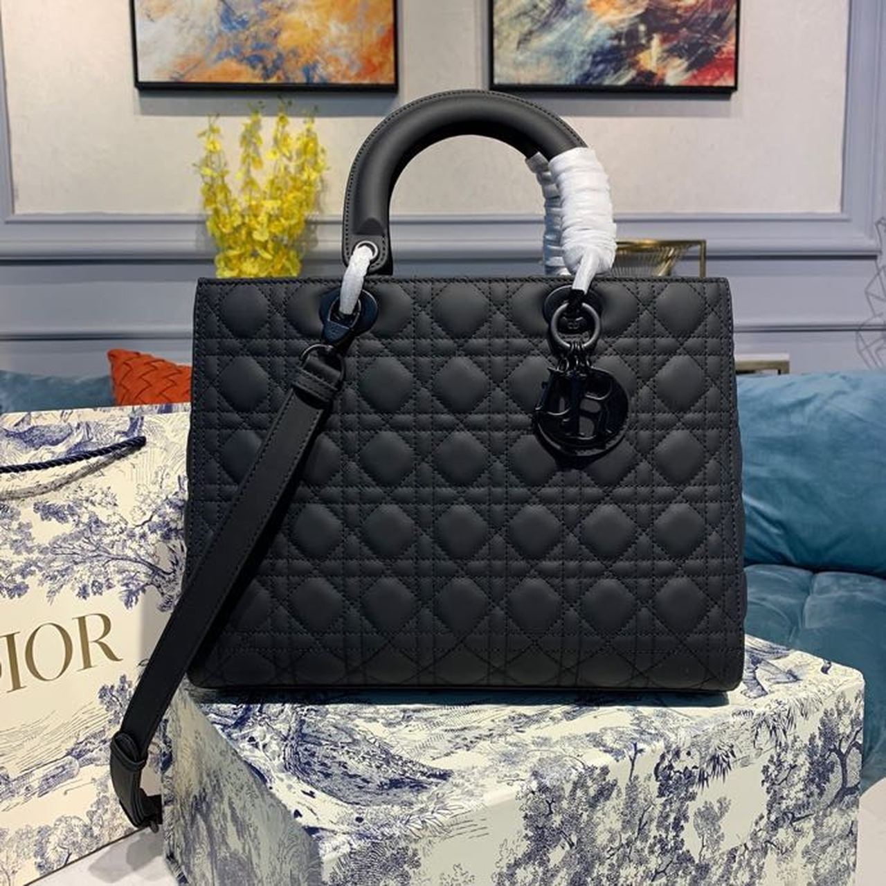 Top Quality Large Lady Bag Black For Women 12.5in/32cm CD M0566SLOI_M989