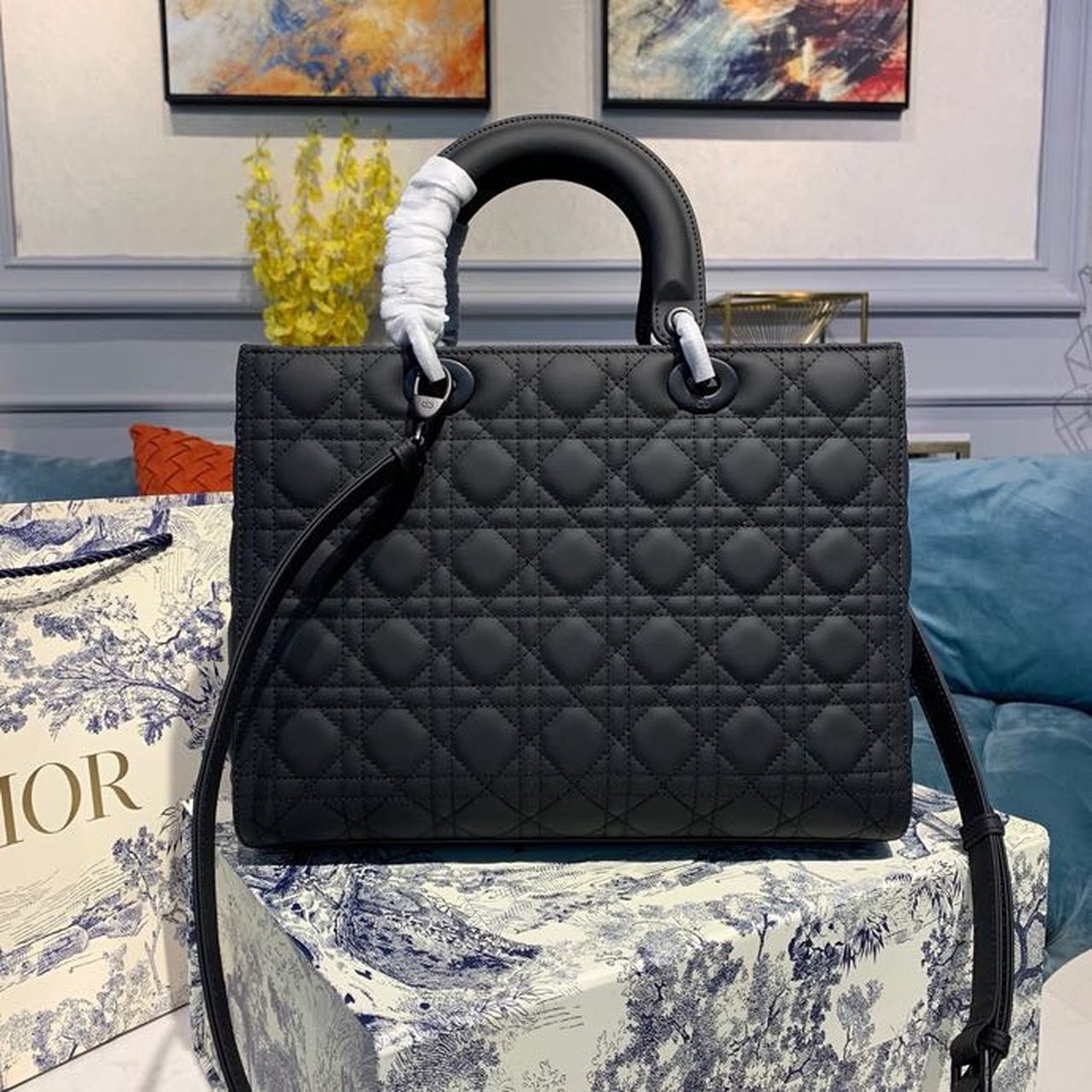Top Quality Large Lady Bag Black For Women 12.5in/32cm CD M0566SLOI_M989