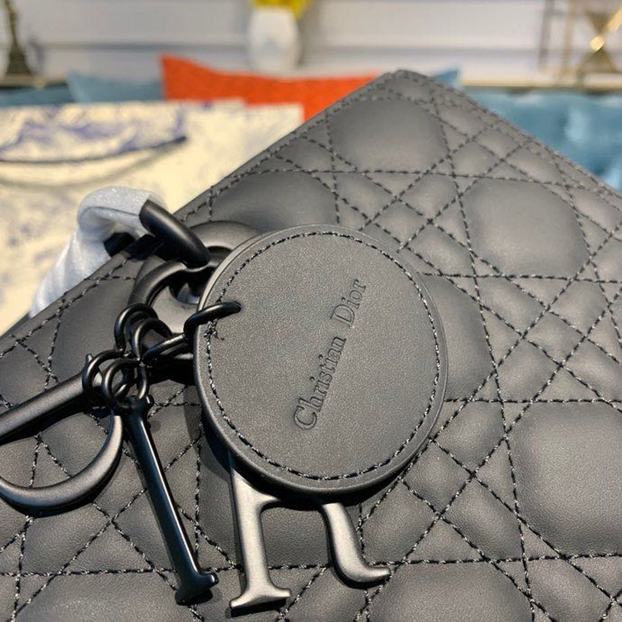 Top Quality Large Lady Bag Black For Women 12.5in/32cm CD M0566SLOI_M989