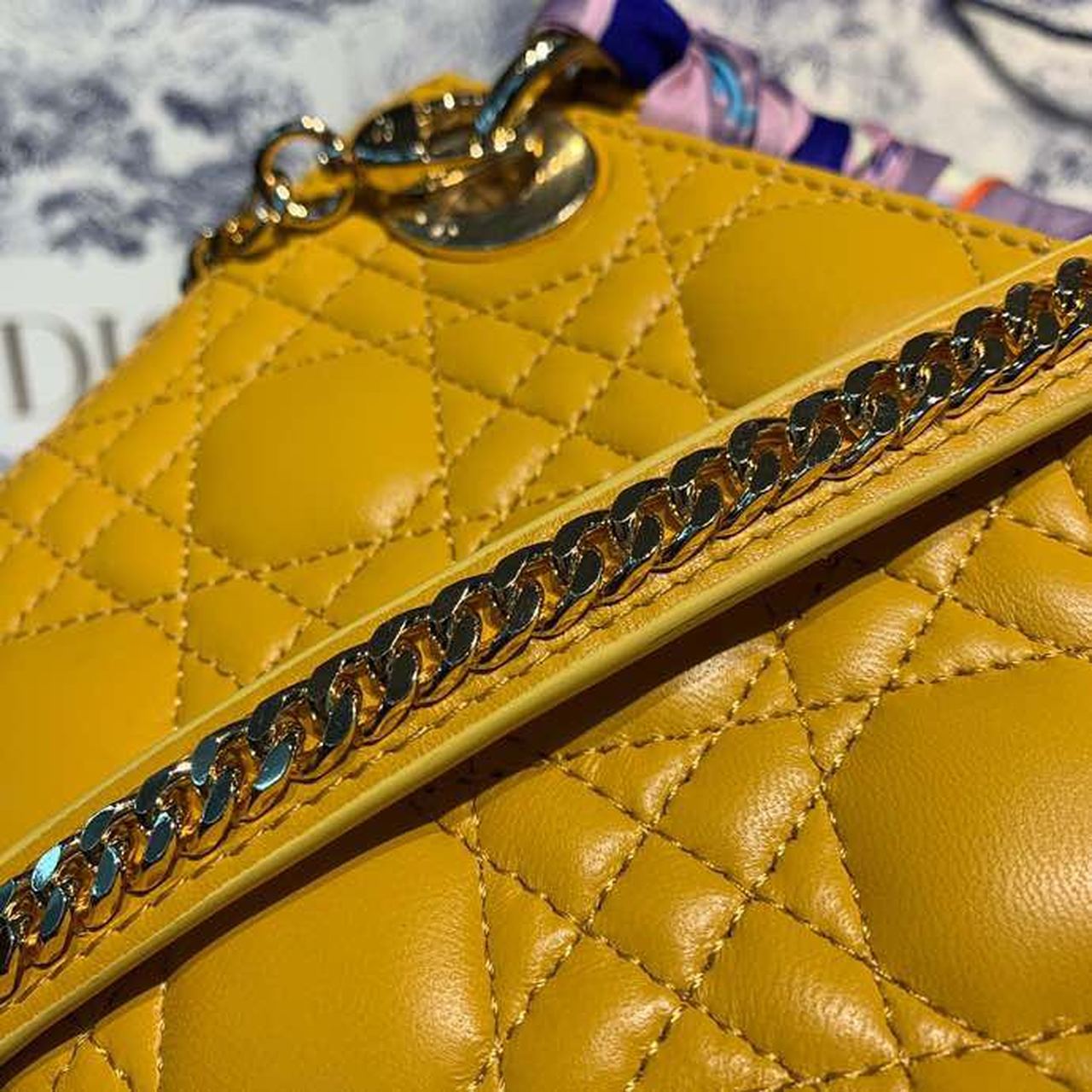 Top Quality Mini Lady Bag with Chain Silver Hardware Spring/Summer Collection, Yellow, For Women Womens Handbags, 18cm CD