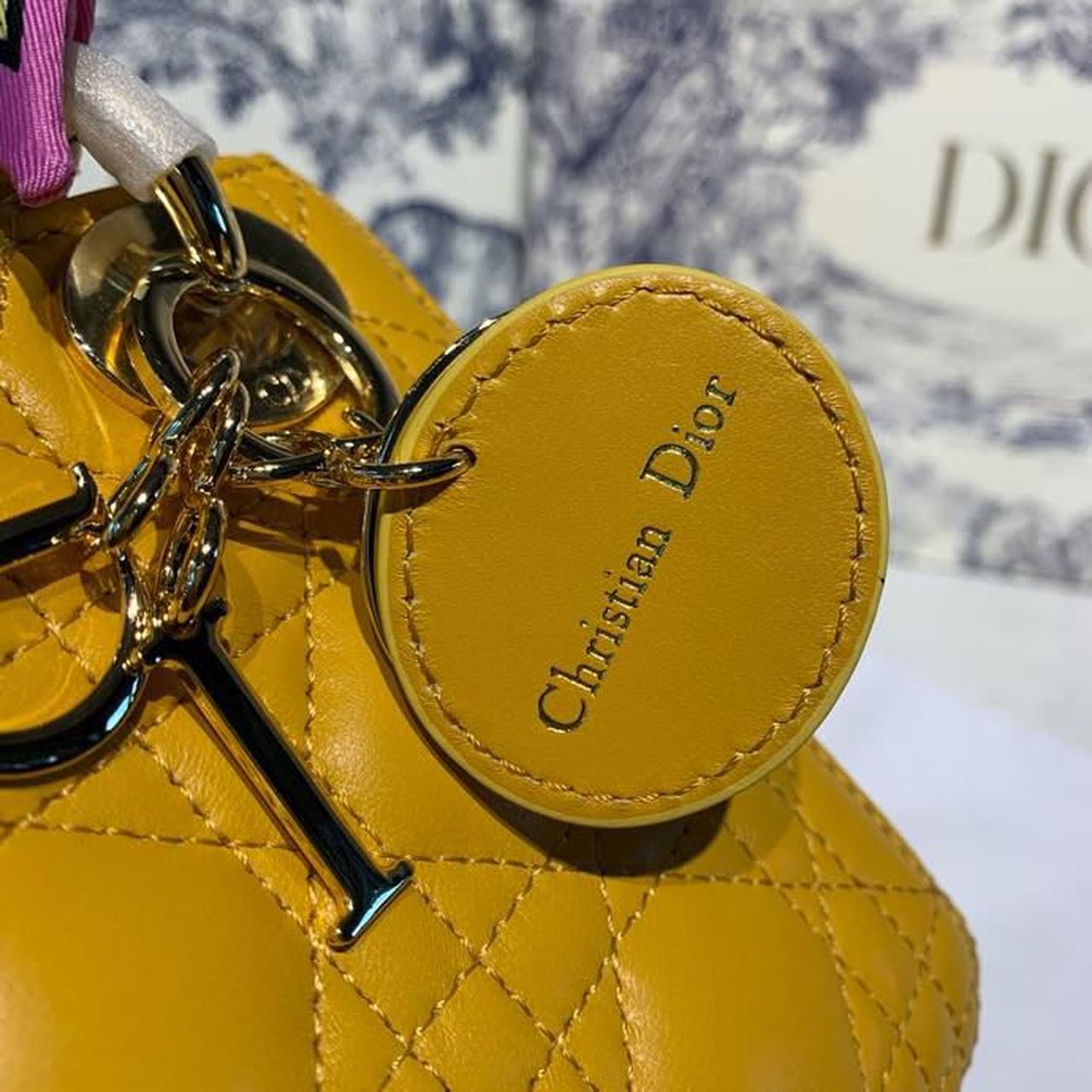 Top Quality Mini Lady Bag with Chain Silver Hardware Spring/Summer Collection, Yellow, For Women Womens Handbags, 18cm CD