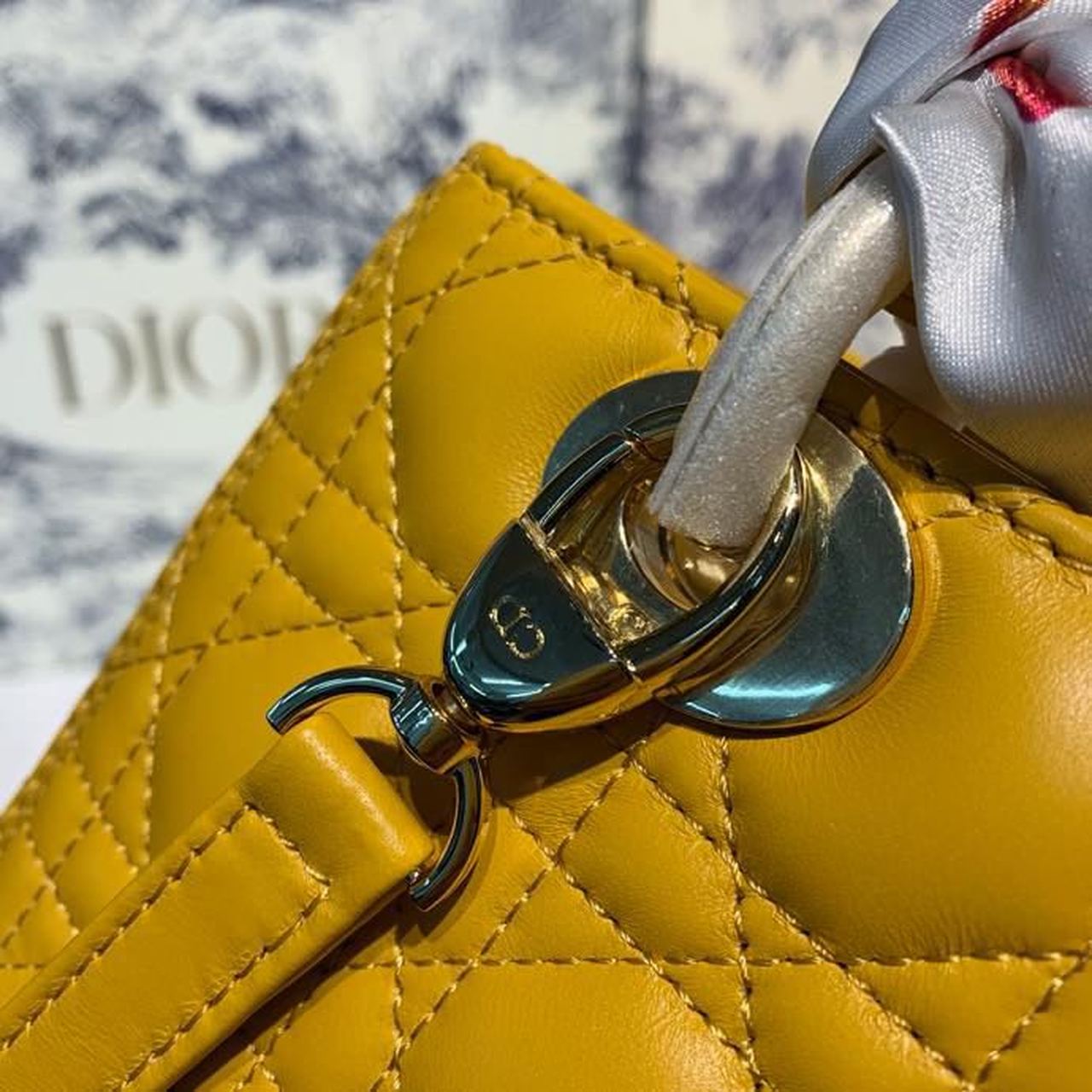 Top Quality MeTop Qualityum Lady Bag SiTop Qualityer Hardware Yellow For Women 9.5in/24cm CD
