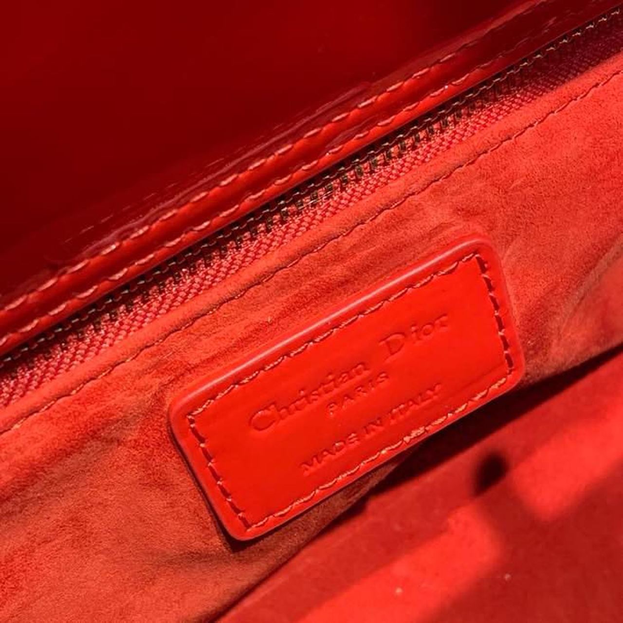 Top Quality MeTop Qualityum Lady Bag Gold Toned Hardware Cherry Red Patent For Women 9.5in/24cm CD M0565OWCB_M323