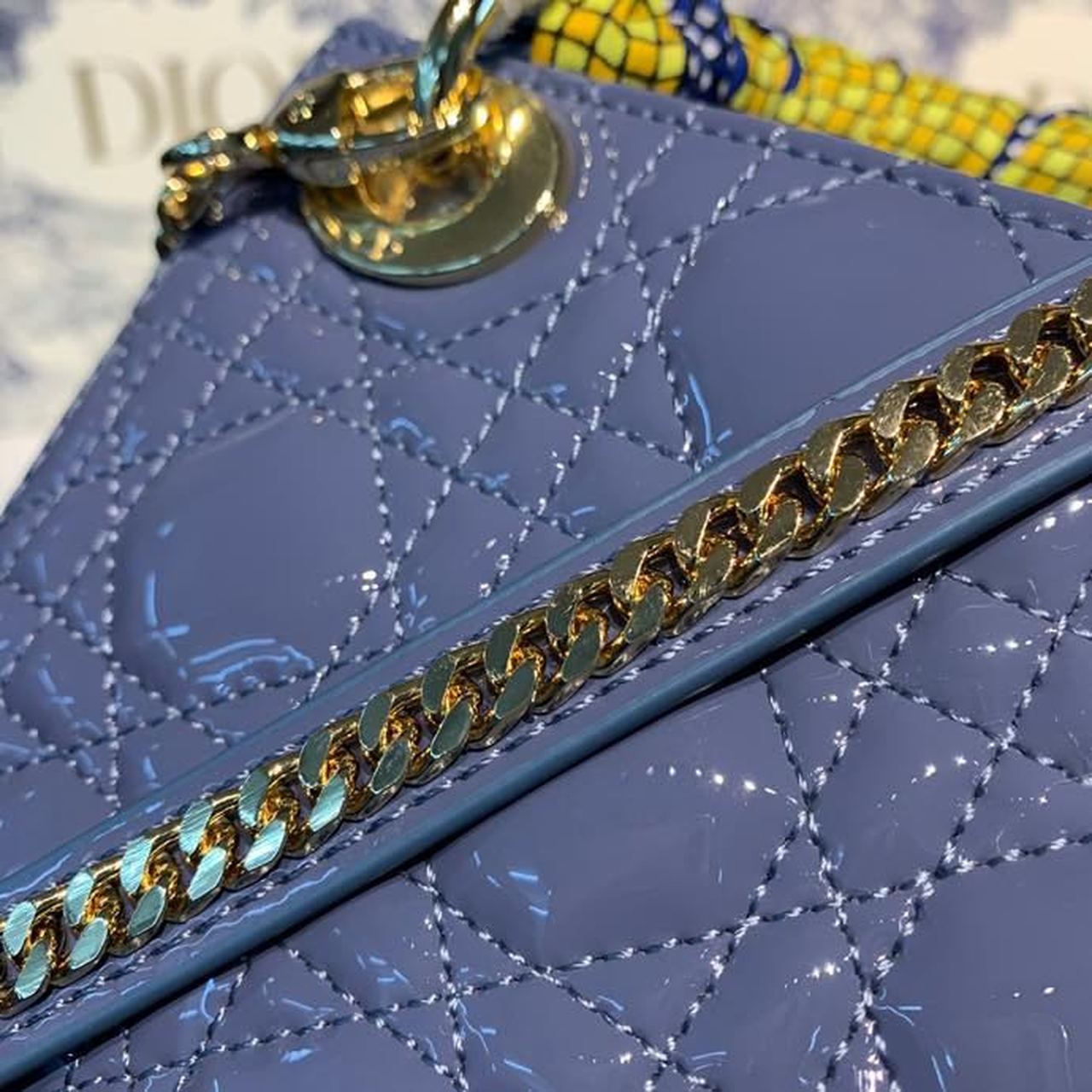 Top Quality Mini Lady Bag with Chain Silver Hardware Spring/Summer Collection, Deep Blue, For Women Womens Handbags, 18cm CD