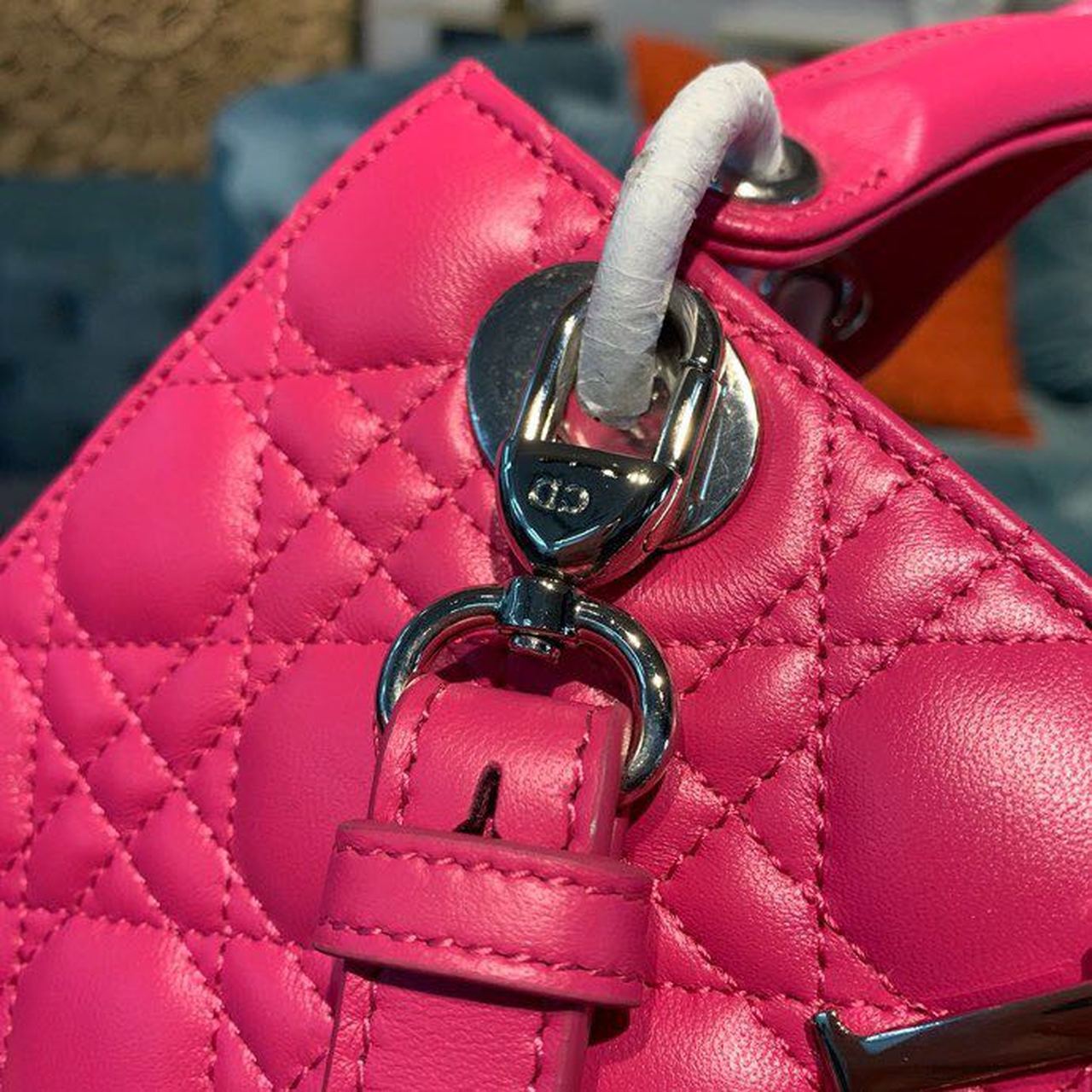 Top Quality MeTop Qualityum Lady Bag SiTop Qualityer Hardware Hot Pink For Women 9.5in/24cm CD