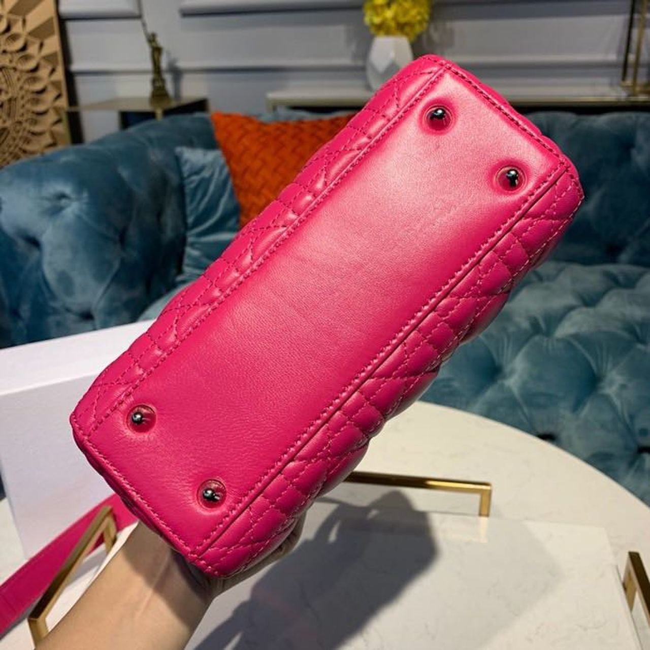 Top Quality MeTop Qualityum Lady Bag SiTop Qualityer Hardware Hot Pink For Women 9.5in/24cm CD