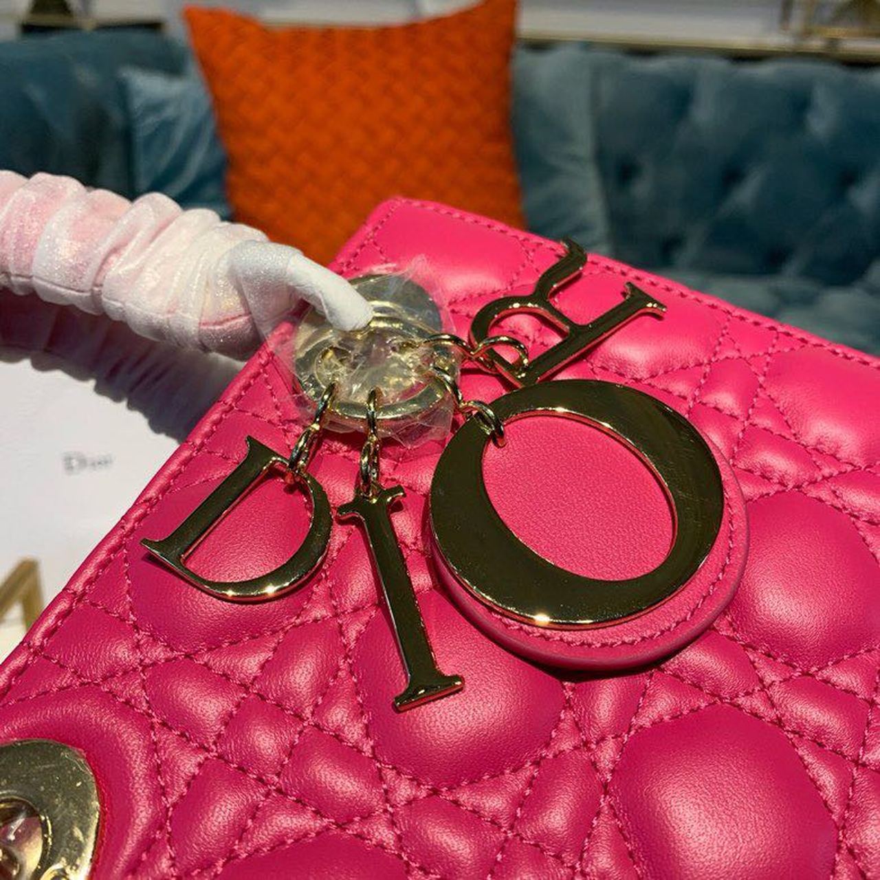 Top Quality Small Lady Bag Gold Toned Hardware Hot Pink For Women 8in/20cm CD