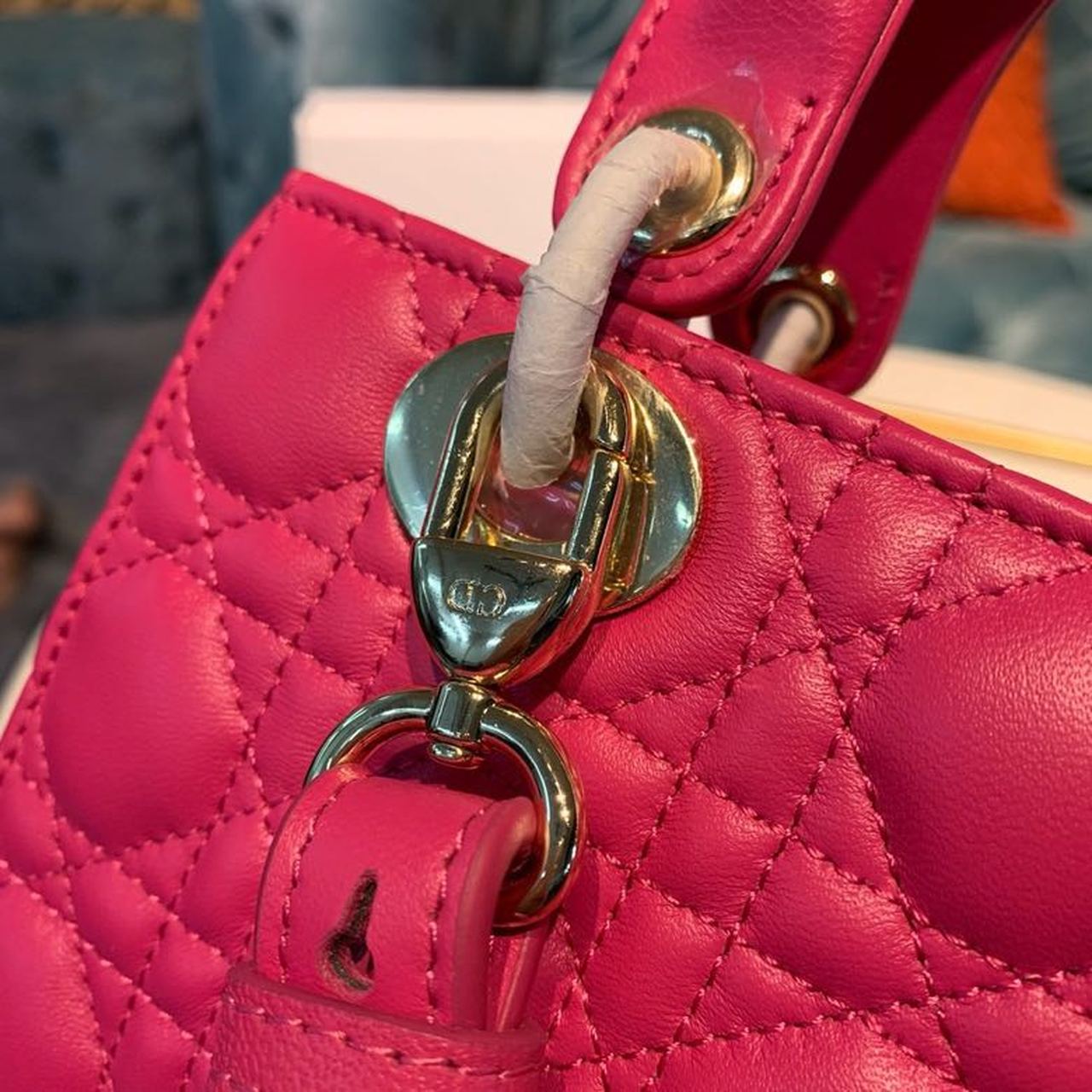 Top Quality Small Lady Bag Gold Toned Hardware Hot Pink For Women 8in/20cm CD