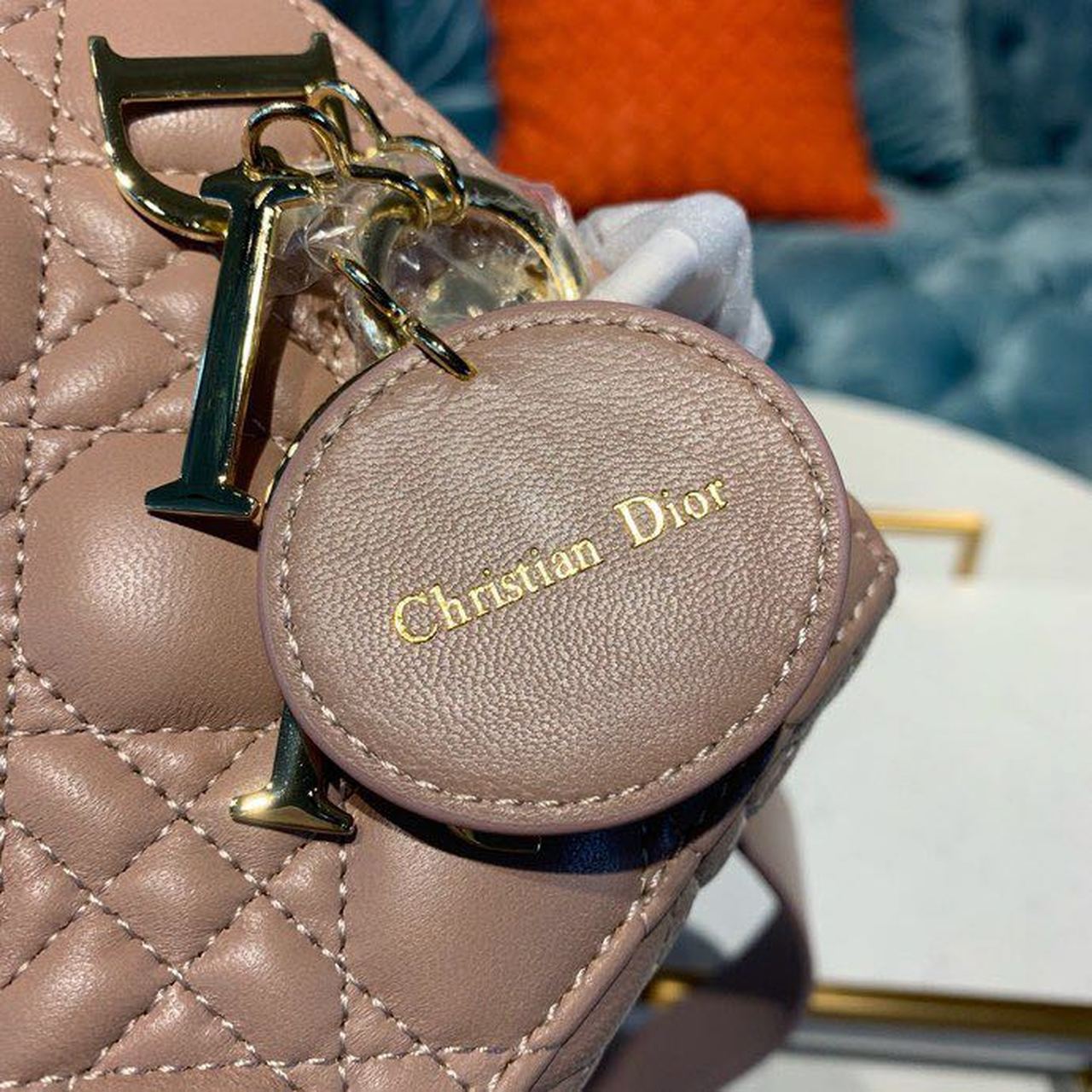 Top Quality Small Lady Bag Beige Cannage For Women 8in/20cm CD