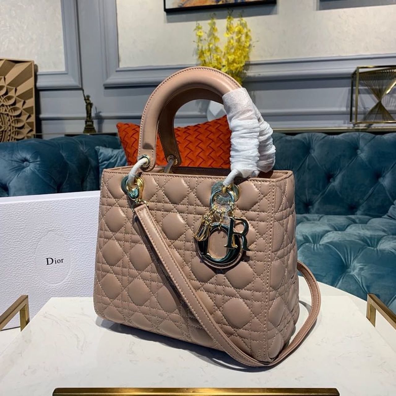 Top Quality MeTop Qualityum Lady Bag Rose Des Vents For Women 9.5in/24cm CD