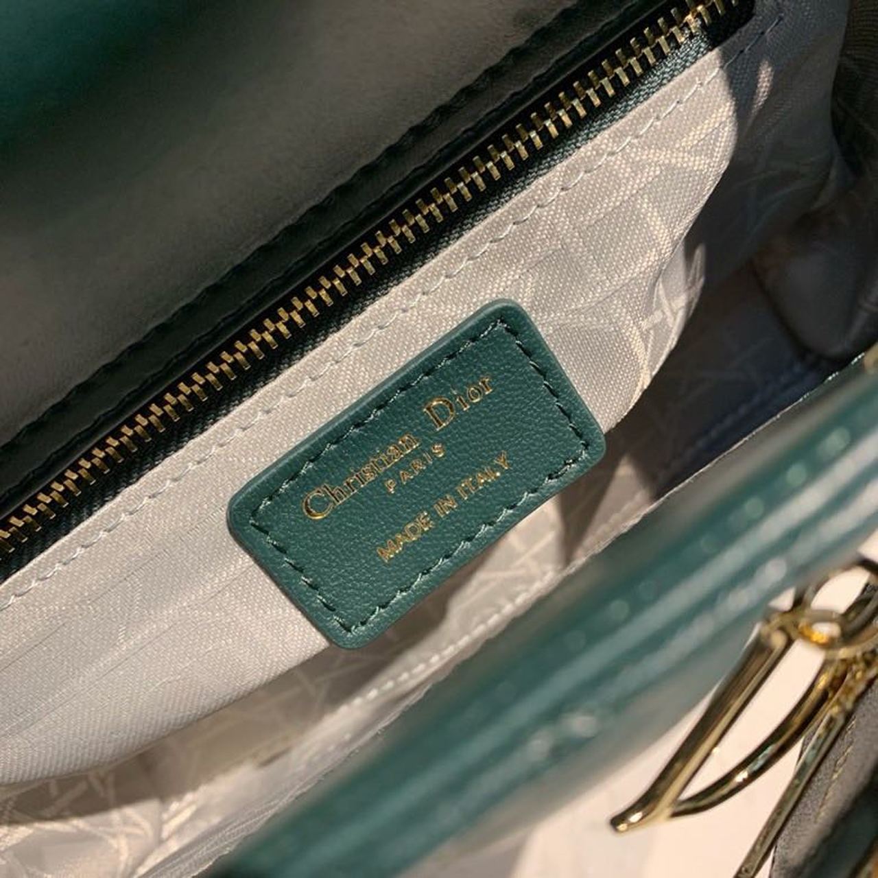 Top Quality Small Lady Bag Gold Toned Hardware Forest Green For Women 8in/20cm CD