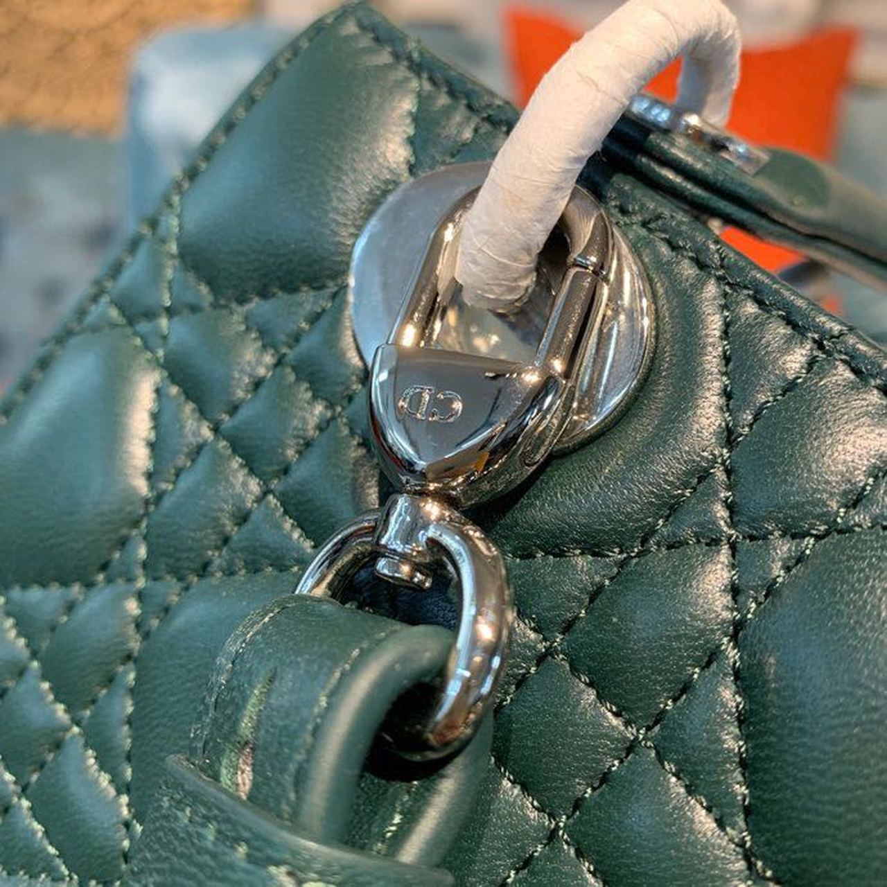 Top Quality Small Lady Bag SiTop Qualityer Hardware Forest Green For Women 8in/20cm CD