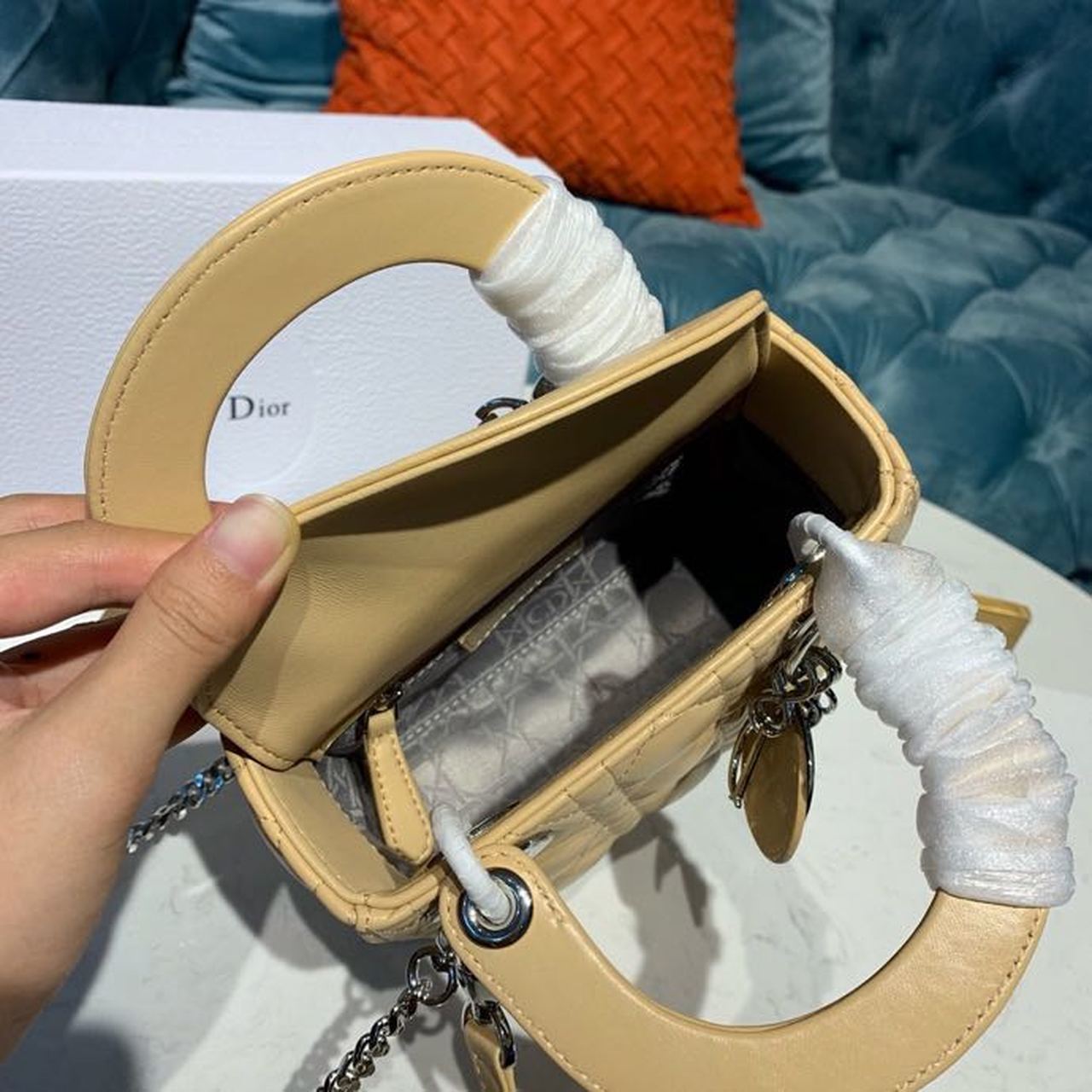 Top Quality Mini Lady Bag with Chain SiTop Qualityer Hardware Spring/Summer Collection, Beige, For Women Women’s Handbags, 18cm CD