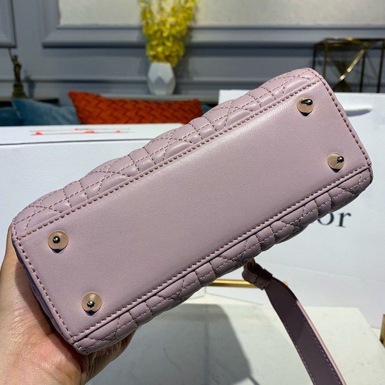 Top Quality Small Lady Bag Gold Toned Hardware Lotus PearlesTop Qualitynt For Women 8in/20cm CD