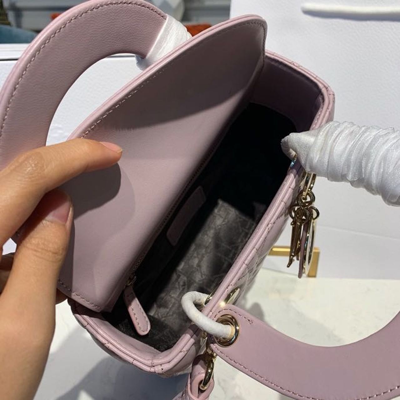 Top Quality Small Lady Bag Gold Toned Hardware Lotus Pearlescent For Women 8in/20cm CD