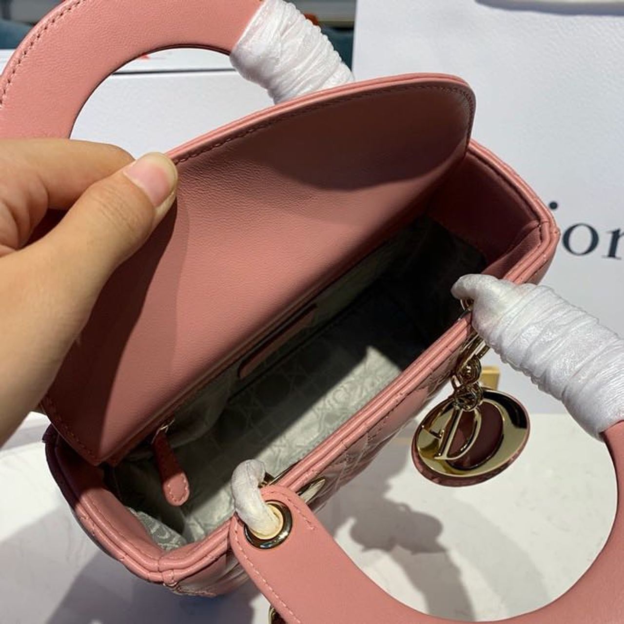 Top Quality Small Lady Bag Gold Toned Hardware Sorbet Pink For Women 8in/20cm CD
