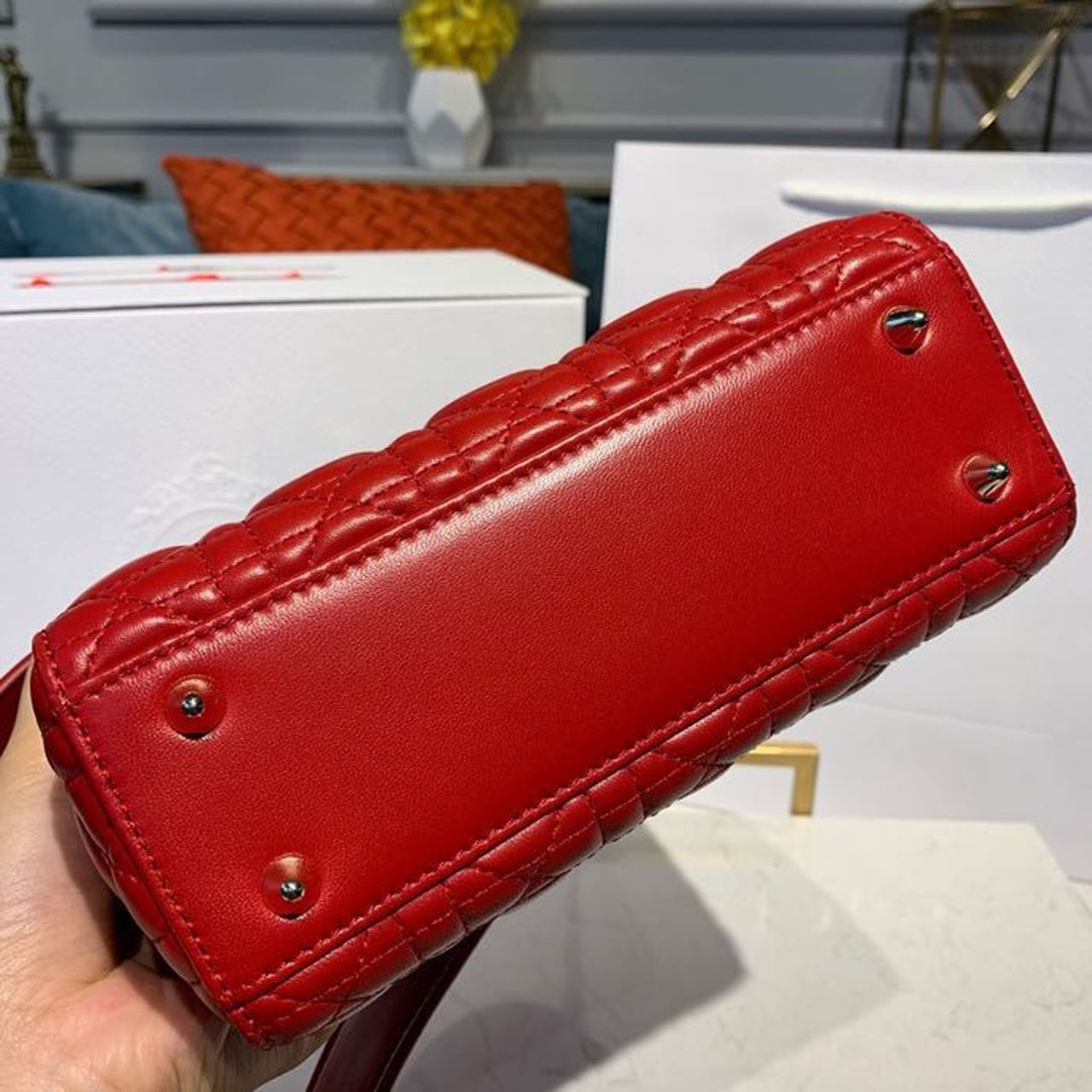 Top Quality Small Lady Bag Red Patent Gold Toned Hardware For Women 8in/20cm CD