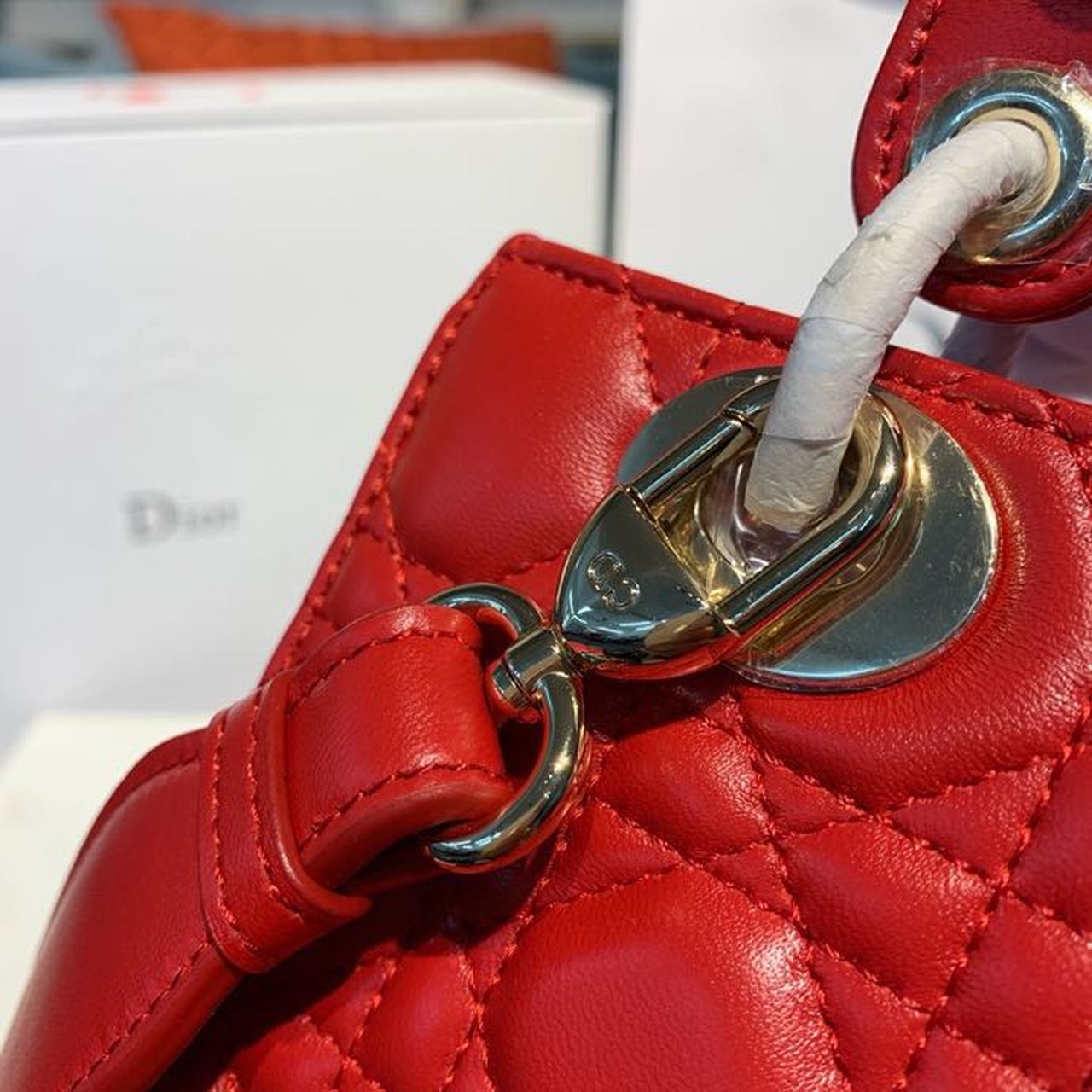 Top Quality Small Lady Bag Red Patent Gold Toned Hardware For Women 8in/20cm CD
