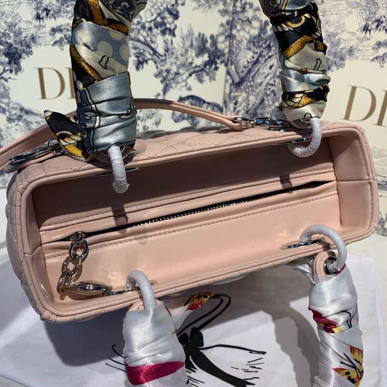 Top Quality MeTop Qualityum Lady Bag SiTop Qualityer Hardware with Embellished Bag Strap Pink For Women 9.5in/24cm CD