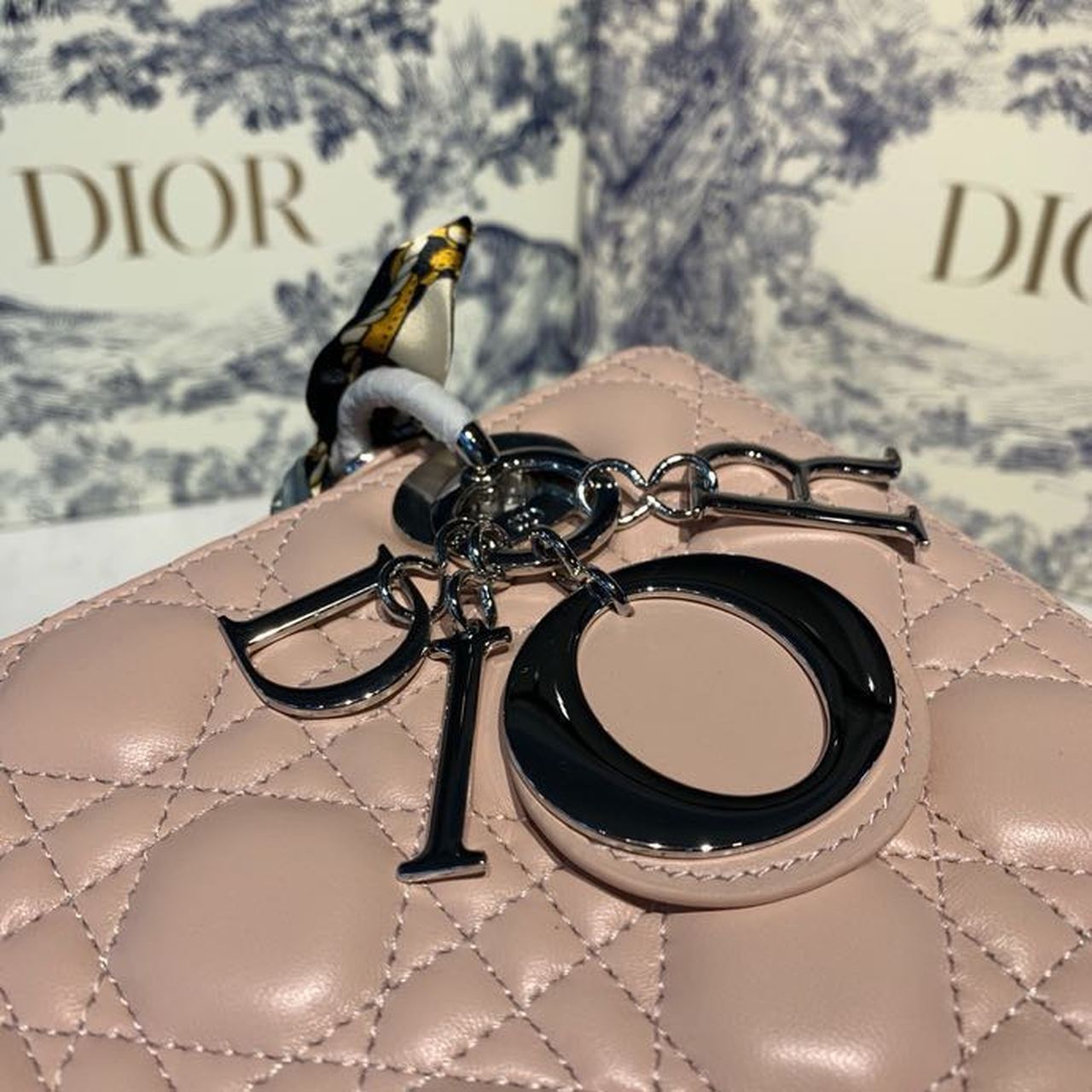 Top Quality MeTop Qualityum Lady Bag SiTop Qualityer Hardware with Embellished Bag Strap Pink For Women 9.5in/24cm CD