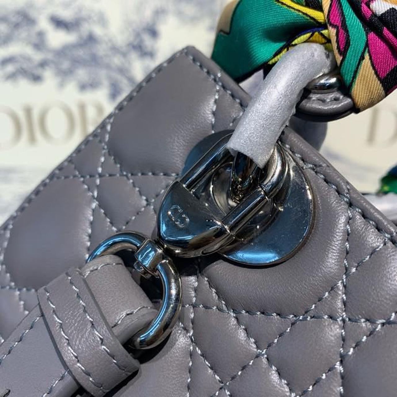 Top Quality Small Lady Bag SiTop Qualityer Hardware with Embellished Bag Strap Dark Grey For Women 8in/20cm CD