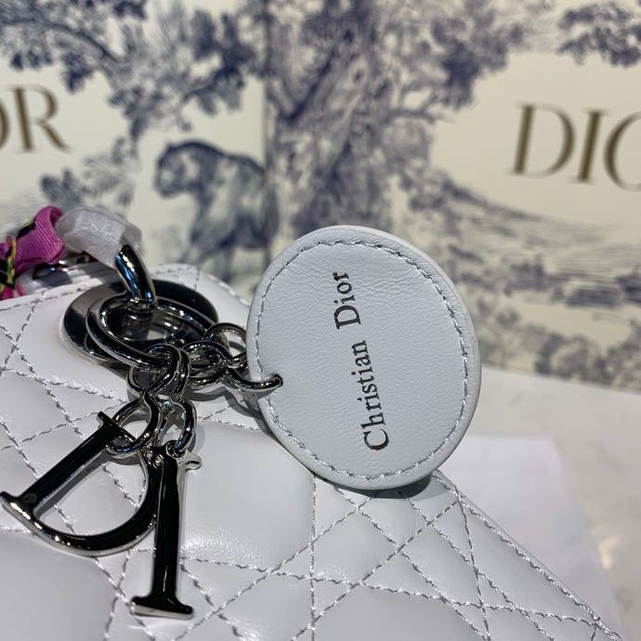 Top Quality Mini Lady Bag with Chain and Embellished Bag Strap SiTop Qualityer Hardware Spring/Summer Collection, White, For Women Women’s Handbags, 18cm CD