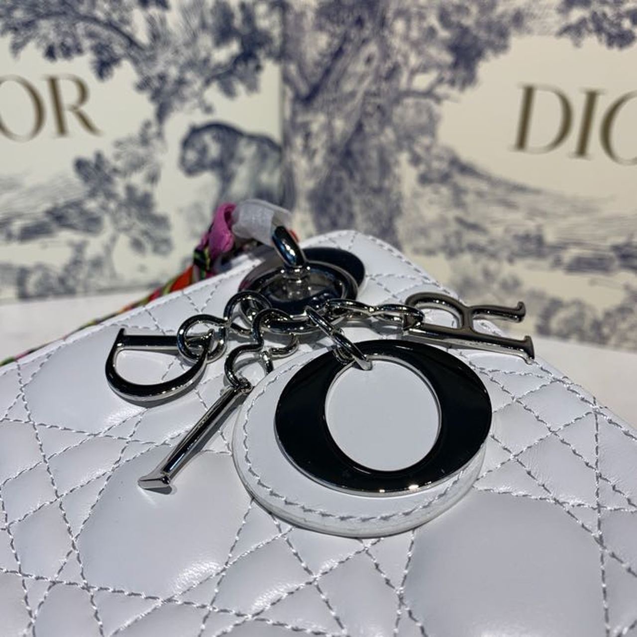 Top Quality Mini Lady Bag with Chain and Embellished Bag Strap SiTop Qualityer Hardware Spring/Summer Collection, White, For Women Women’s Handbags, 18cm CD