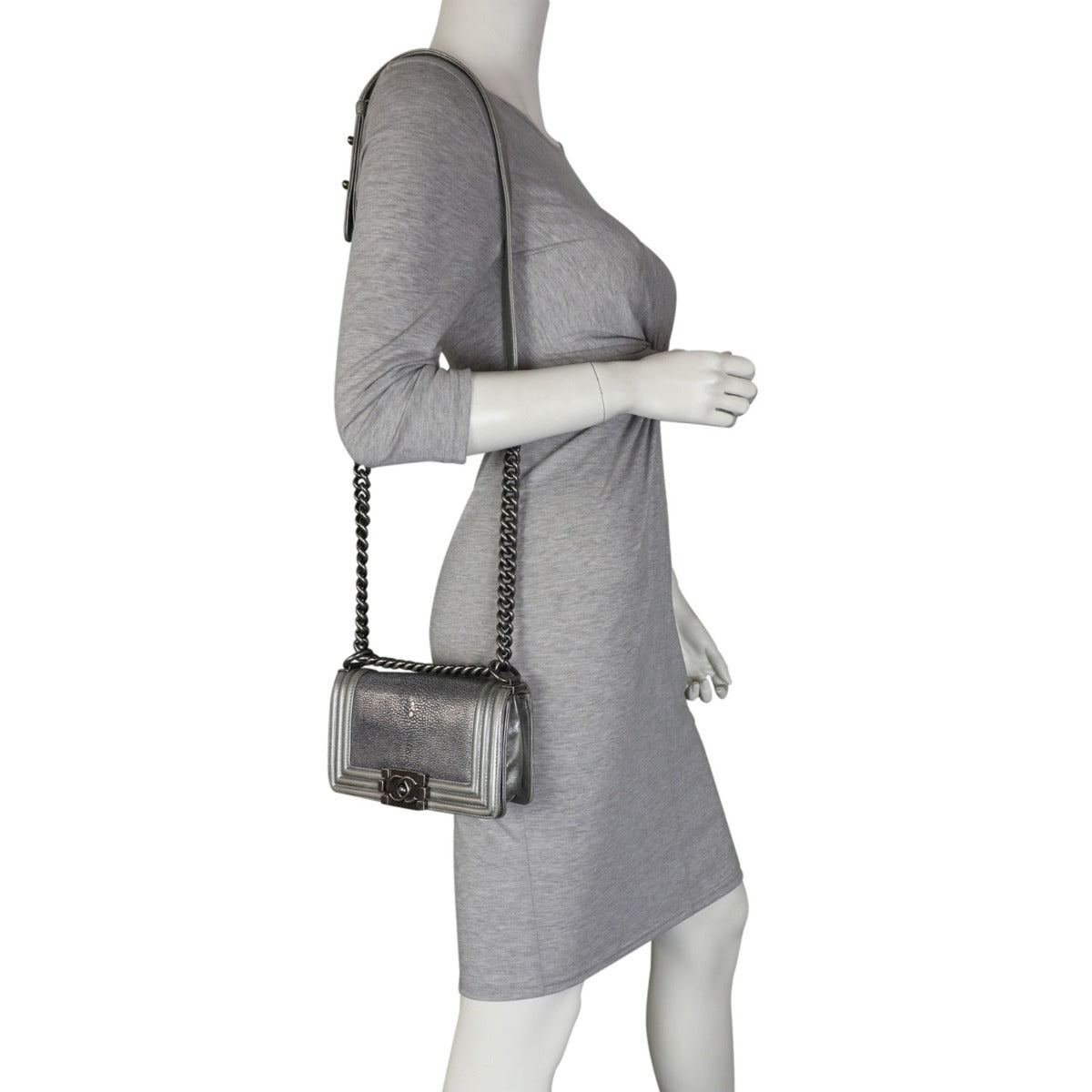 Chanel Boy Small Galuchat | Silver