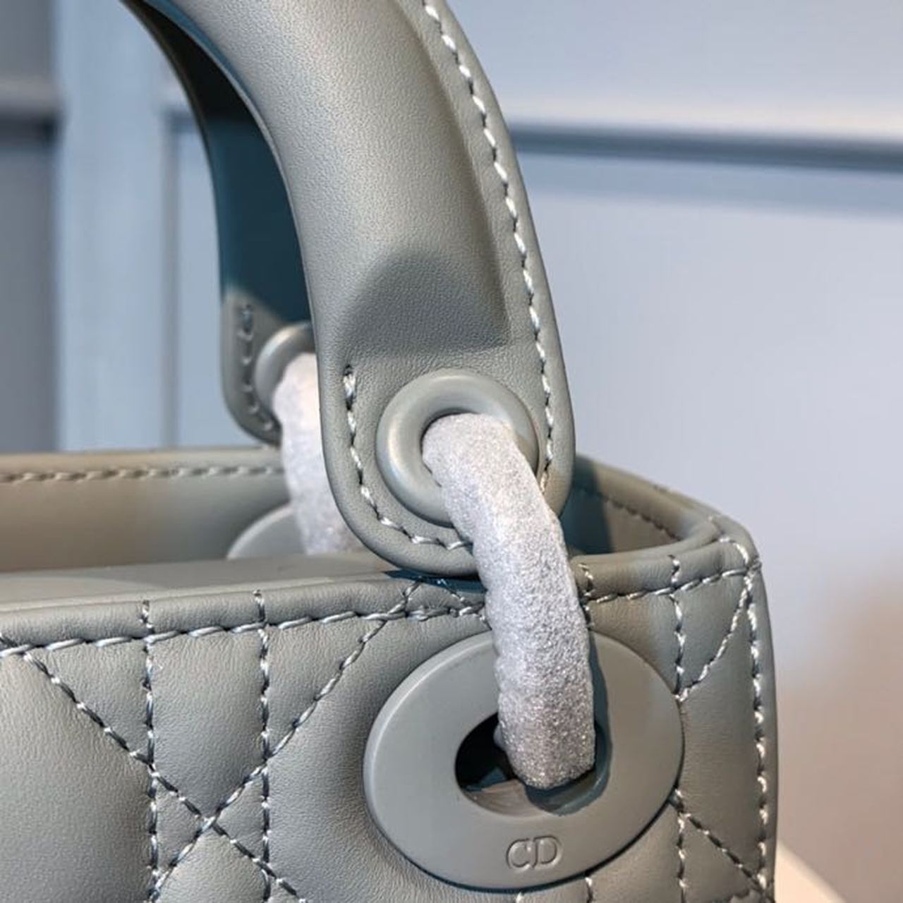 Top Quality Mini Lady Bag with Chain Matte Hardware Spring/Summer Collection, Pewter Blue, For Women Womens Handbags, 18cm CD