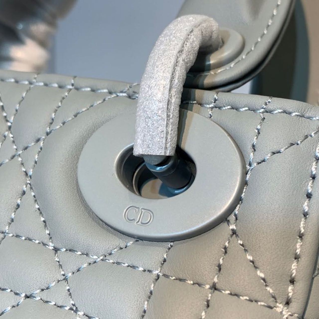Top Quality Mini Lady Bag with Chain Matte Hardware Spring/Summer Collection, Pewter Blue, For Women Womens Handbags, 18cm CD