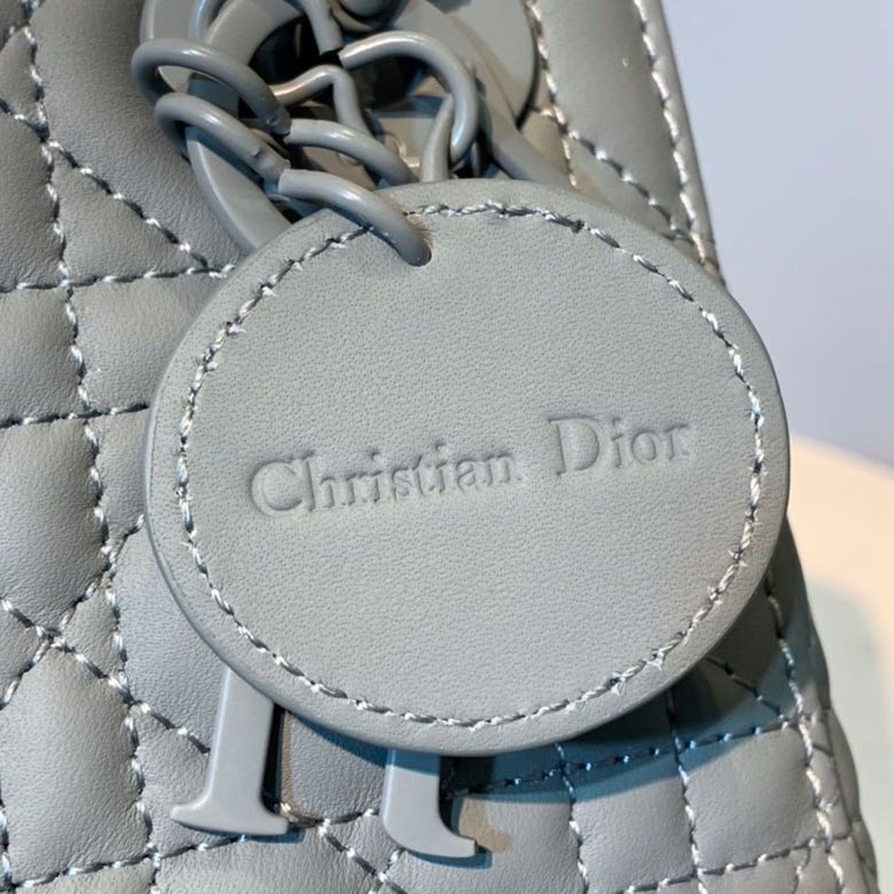 Top Quality Mini Lady Bag with Chain Matte Hardware Spring/Summer Collection, Pewter Blue, For Women Womens Handbags, 18cm CD