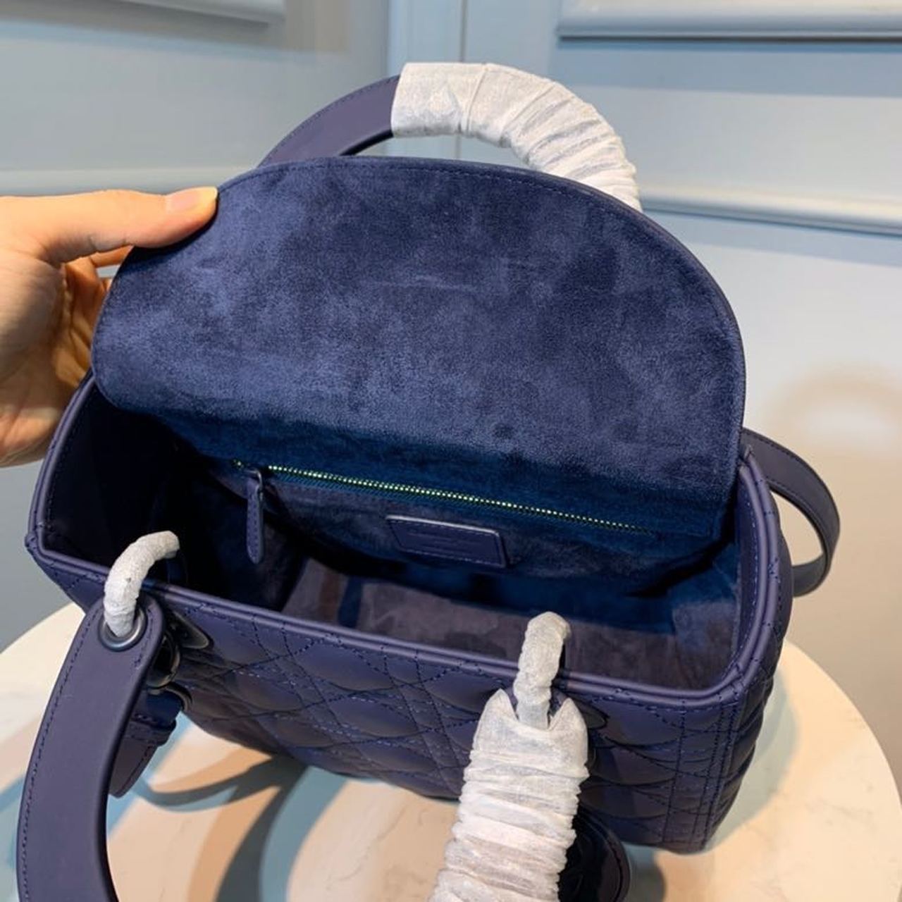 Top Quality MeTop Qualityum Ultramatte Lady Bag Blue For Women 9.5in/24cm CD M0565ILOI_M85B