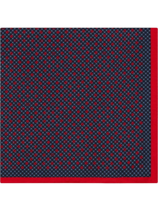 Gucci - clover print pocket square - men - Silk - One Size - Blue