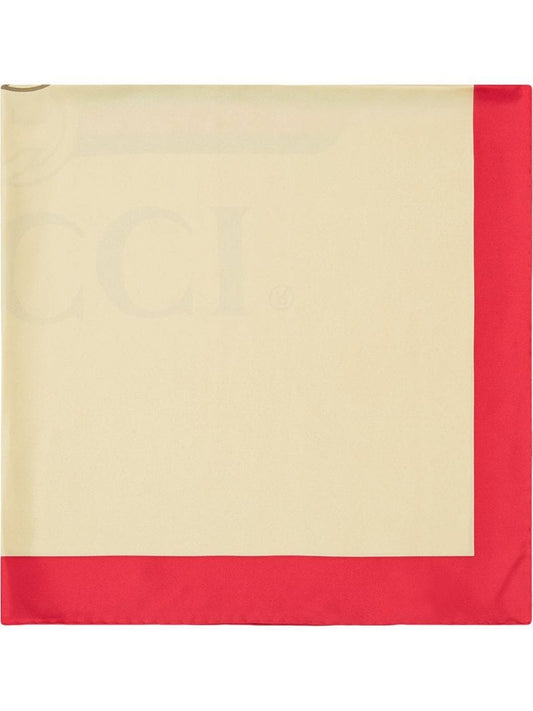 Gucci - logo printed scarf - women - Silk - One Size - NEUTRALS