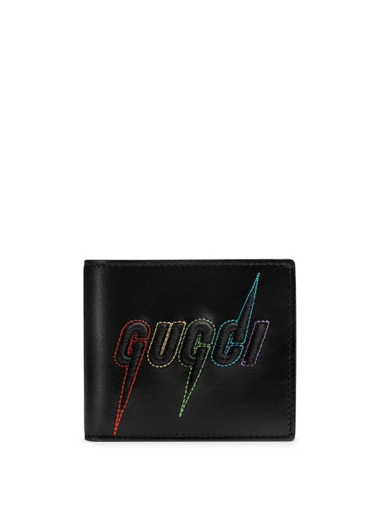 Gucci - Gucci Blade embroidered wallet - men - Silk/Leather - One Size - Black