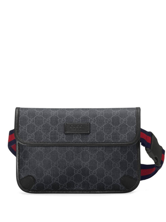 Gucci - GG Black belt bag - men - Linen/Flax/Leather/Canvas/Fabric - One Size - Black