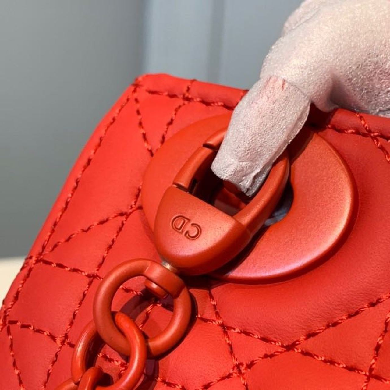 Top Quality Mini Lady Bag with Chain Matte Hardware Spring/Summer Collection, Red , For Women Womens Handbags, 18cm CD