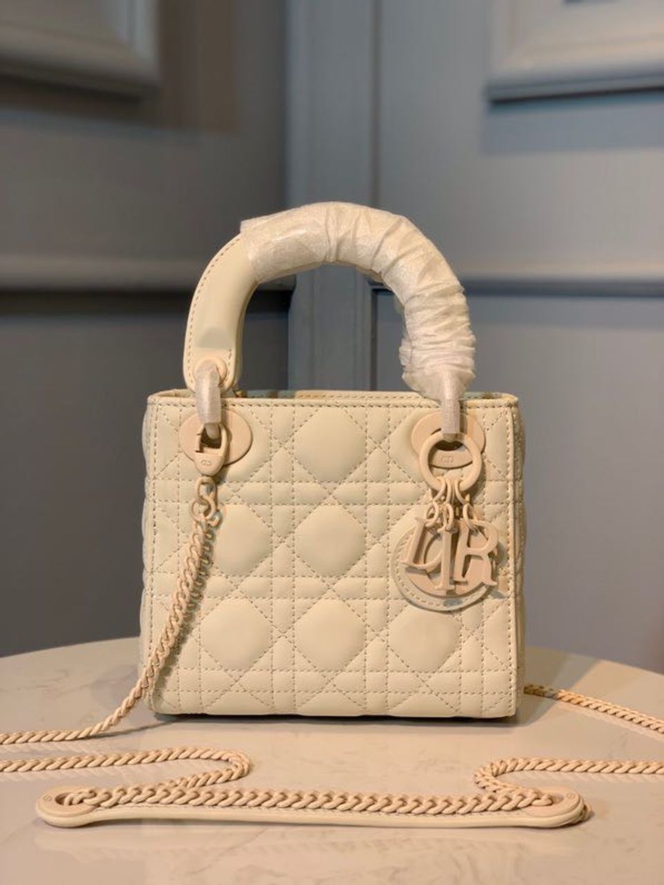 Top Quality Mini Lady Bag Ivory For Women 6.5in/17cm CD M0505SLOI