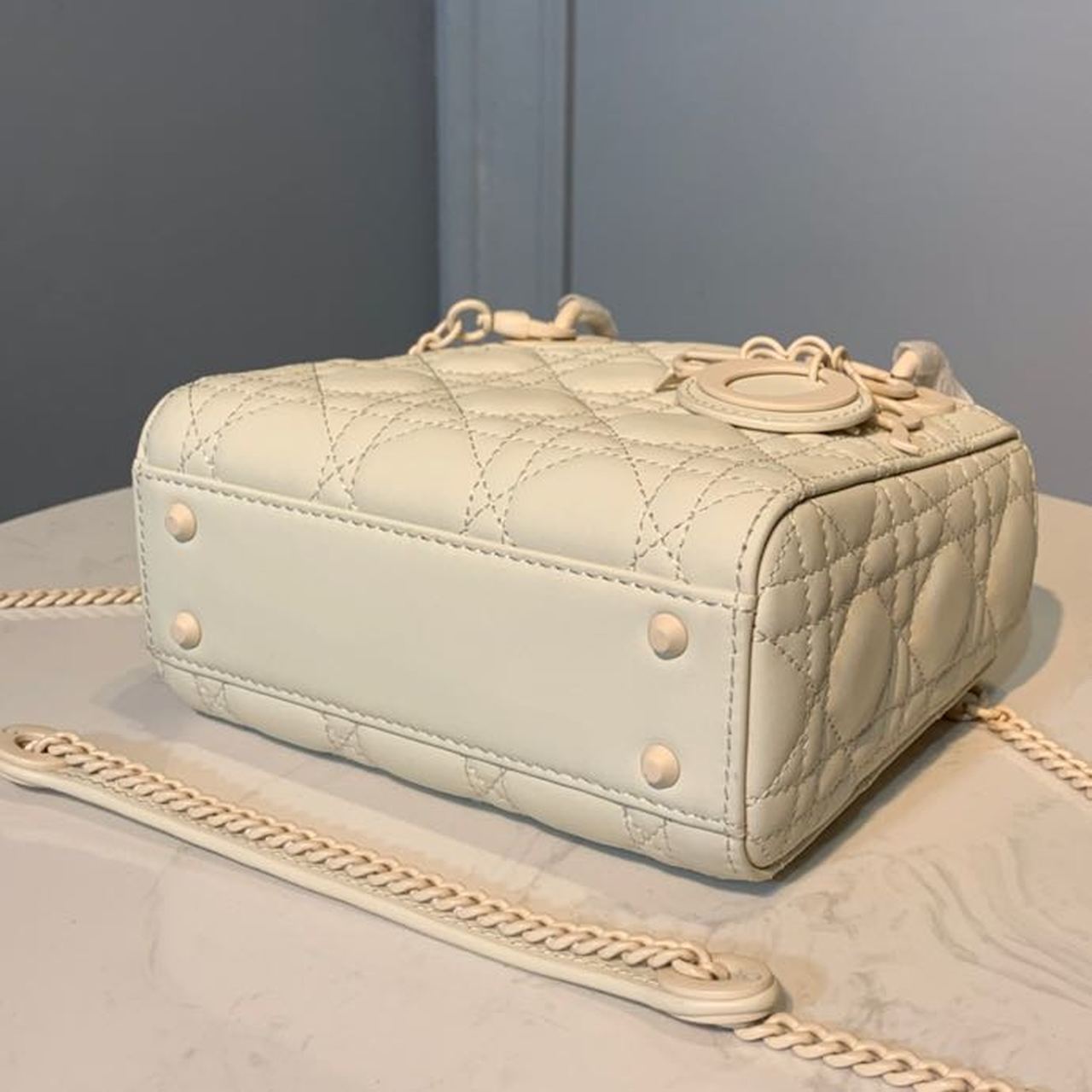 Top Quality Mini Lady Bag Ivory For Women 6.5in/17cm CD M0505SLOI