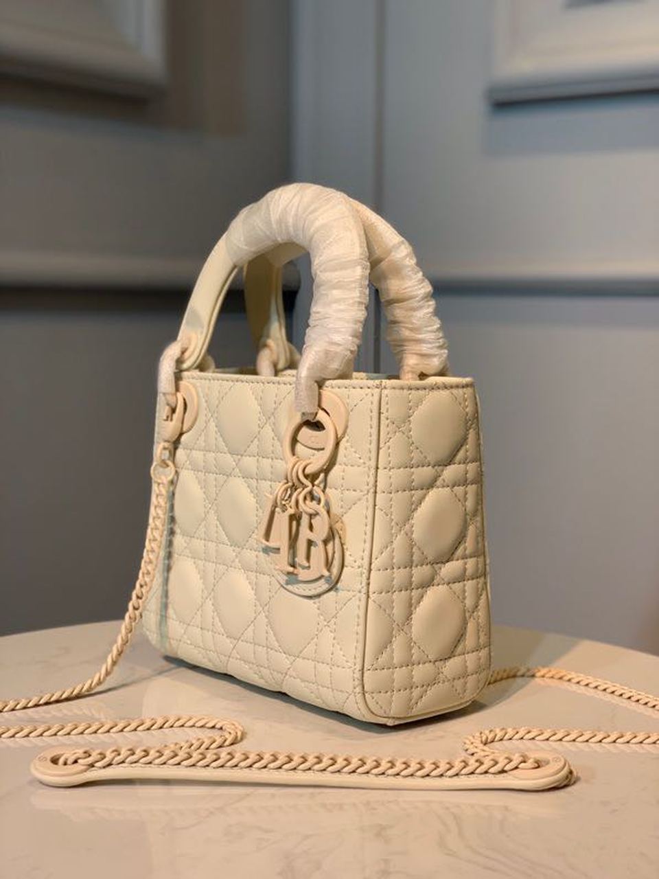 Top Quality Mini Lady Bag Ivory For Women 6.5in/17cm CD M0505SLOI