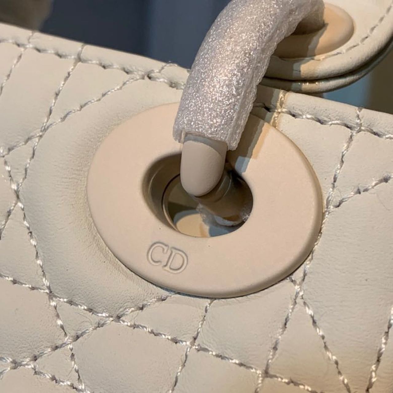 Top Quality Mini Lady Bag Ivory For Women 6.5in/17cm CD M0505SLOI