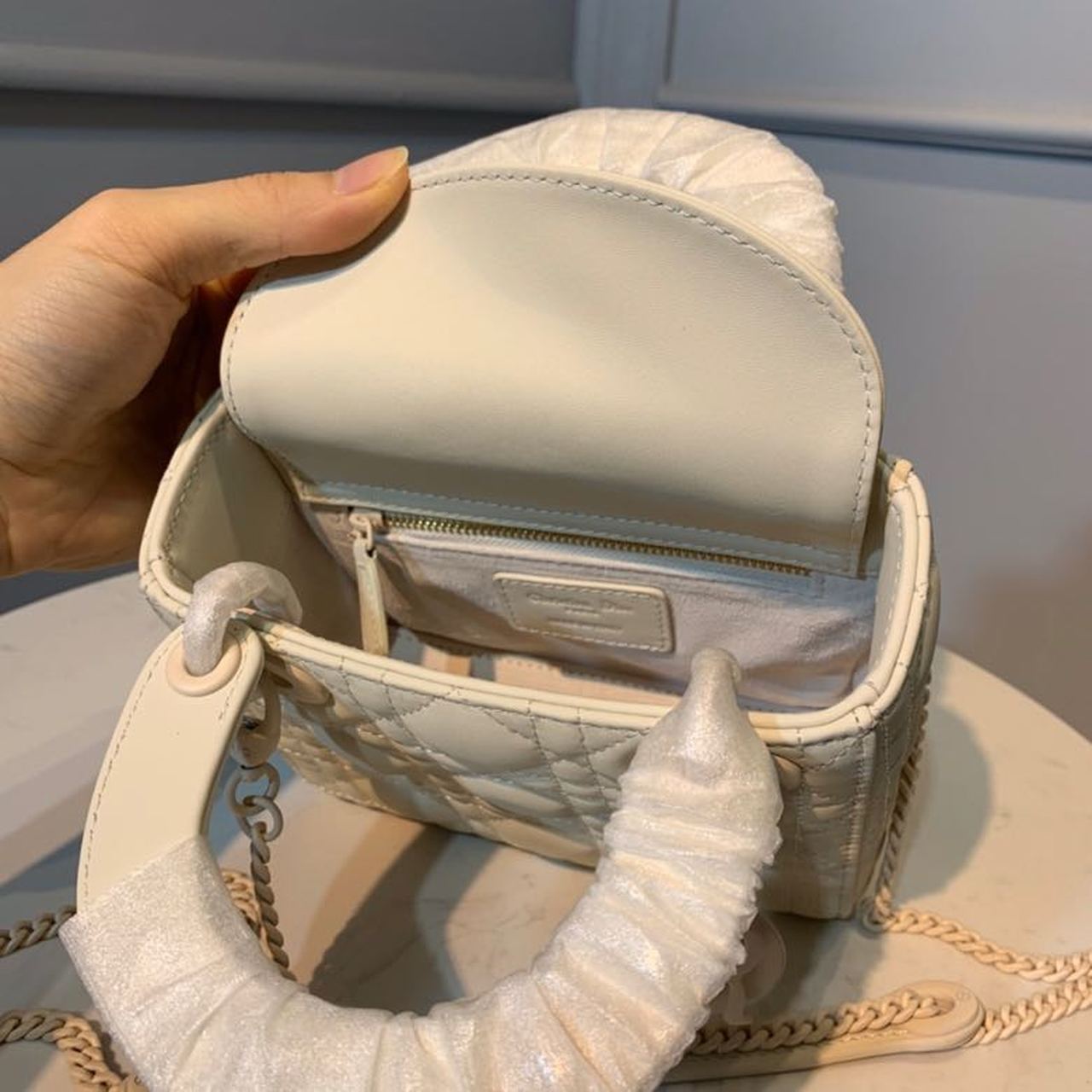 Top Quality Mini Lady Bag Ivory For Women 6.5in/17cm CD M0505SLOI