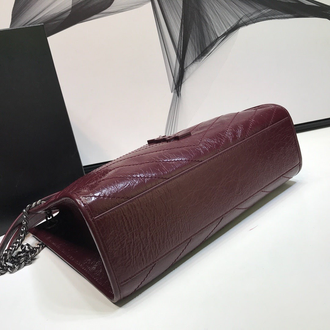 YSSL Niki Medium Shopping Bag Burgundy For Women 12in/32cm YSL 