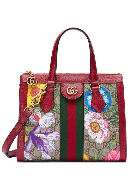 Gucci - Ophidia GG Flora tote bag - women - Leather/Canvas/metal - One Size - Red