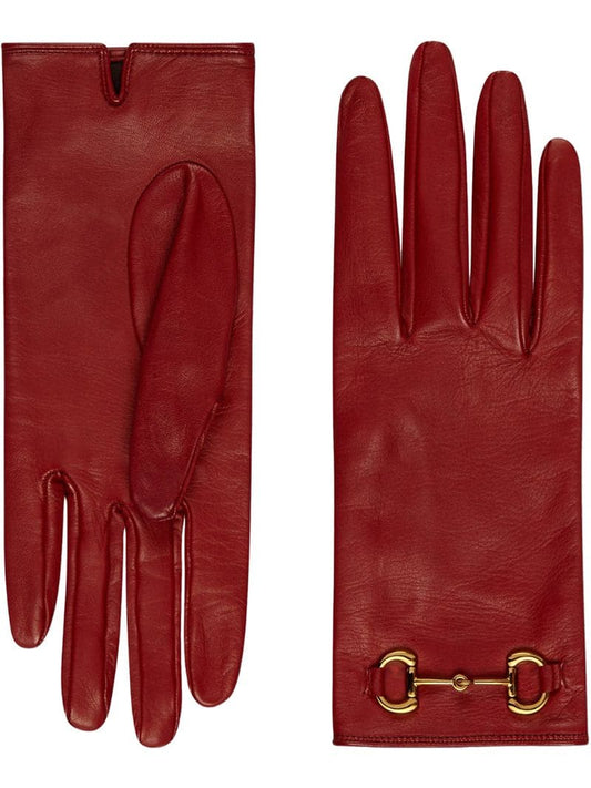 Gucci - Horsebit detail gloves - women - Leather/Cashmere - 6.5, 7, 7.5, 8, 8.5 - PINK