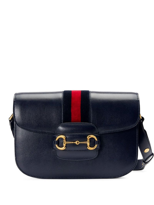 Gucci - Gucci 1955 Horsebit shoulder bag - women - Leather/metal/Microfibre - One Size - Blue