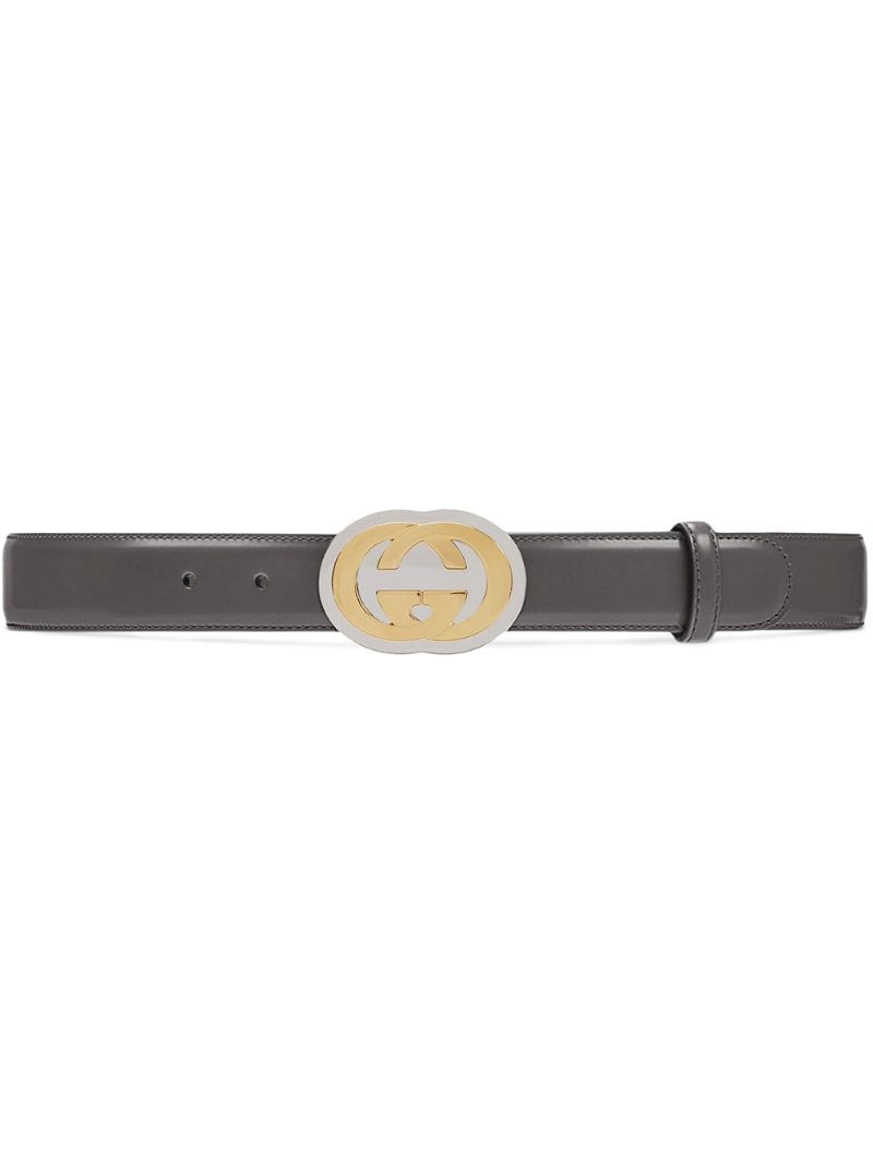 Gucci - GG buckle belt - men - Leather/metal - 85, 90, 95, 105 - Grey