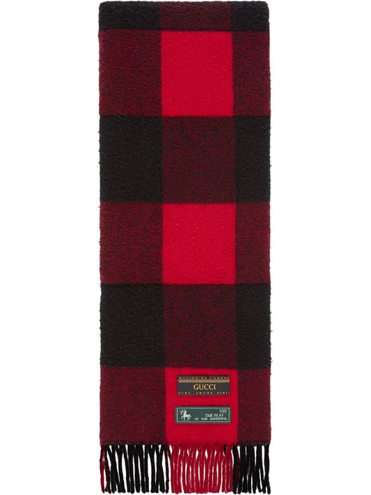 Gucci - checked scarf - men - Nylon/Wool - One Size - Red