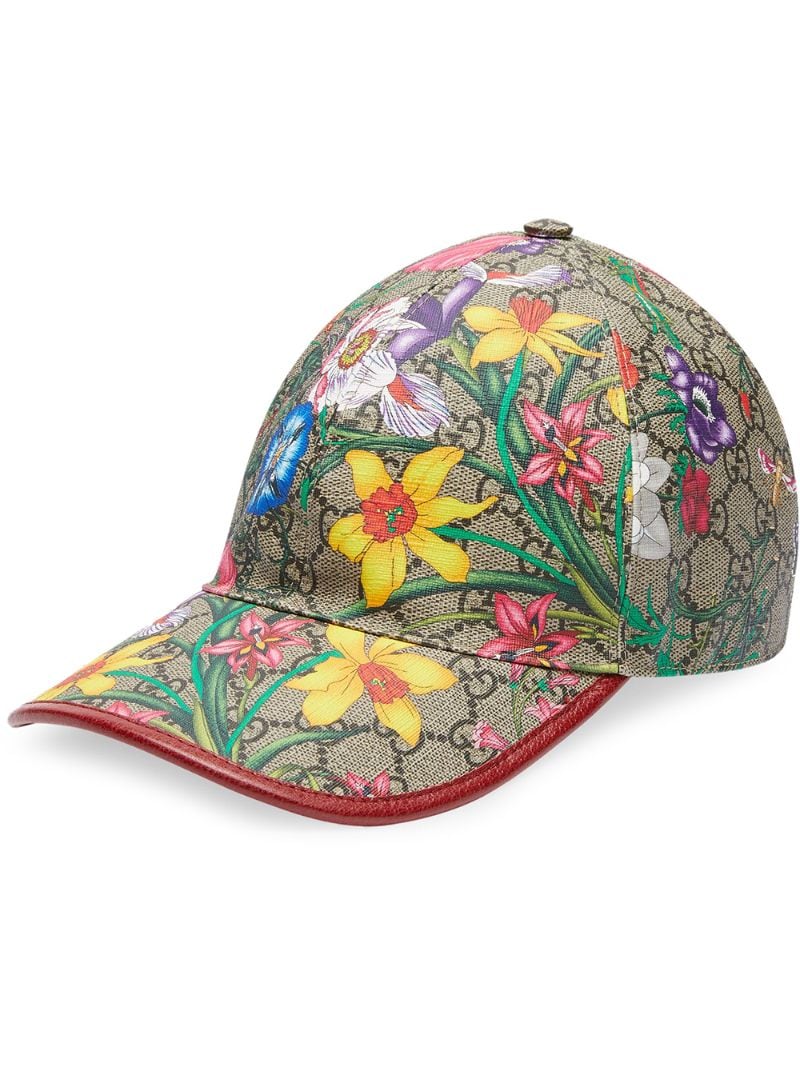 Gucci - GG Flora print baseball cap - women - Leather/Canvas - XS, S, M, L, XL - NEUTRALS